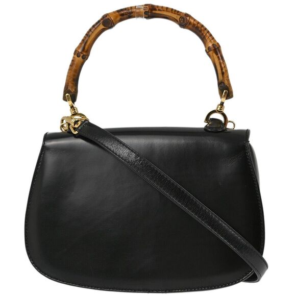 Gucci Black Bamboo 2Way Handbag #142560G13B - Picture 2 of 11